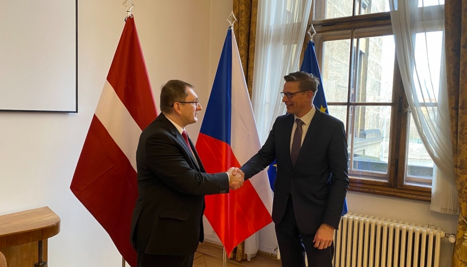 satiksmes ministrs Tālis Linkaits tiekas ar Čehijas transporta ministru Martinu Kupku