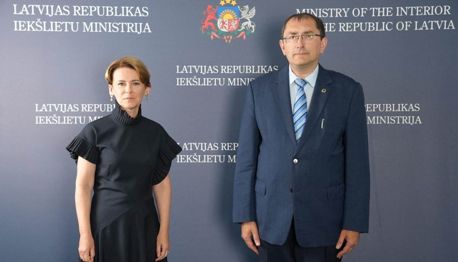 Iekšlietu ministre Marija Golubeva un satiksmes ministrs Tālis Linkaits